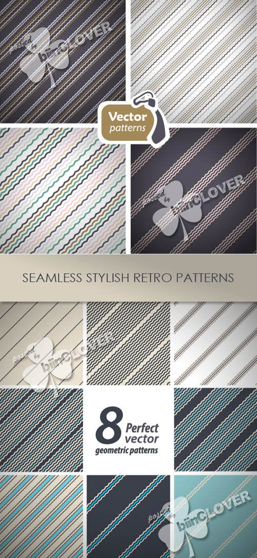 Seamless stylish retro patterns 0352