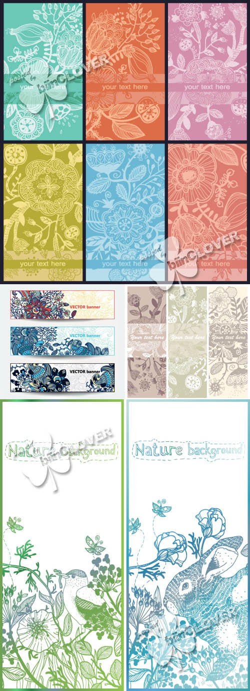 Abstract floral cards and banners 0364