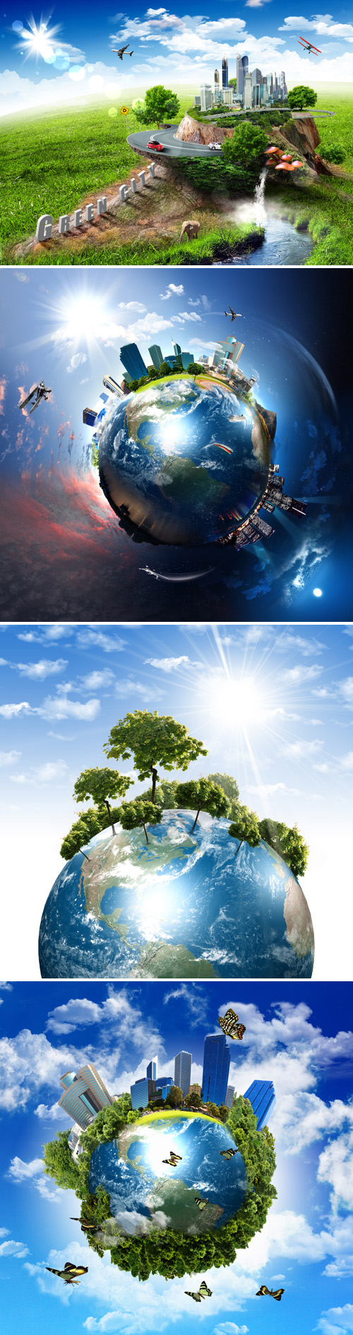 Stock Photos - Earth With The Different Elements