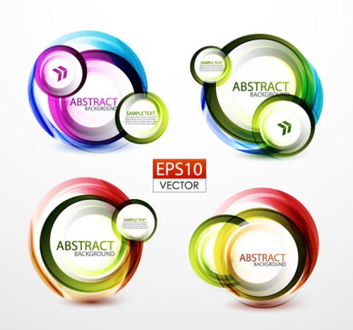 Bright circle stickers. EPS