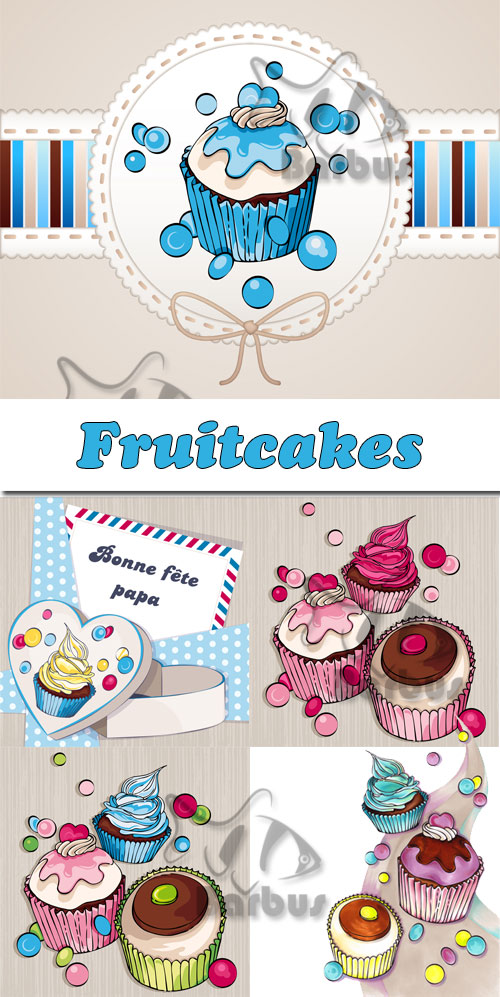 Fruitcakes /    - Vector stok