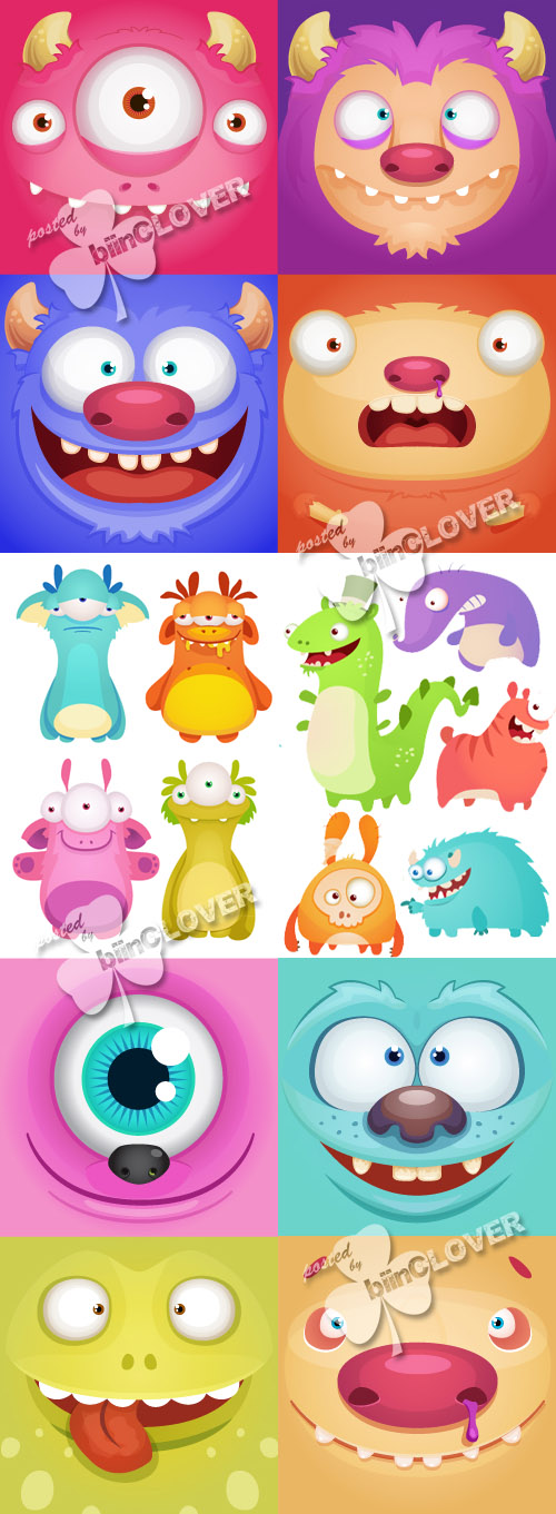 Set of cartoon monsters 0400