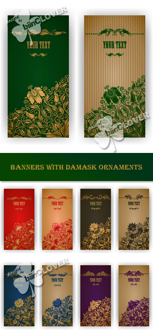 Banners with damask ornaments 0403