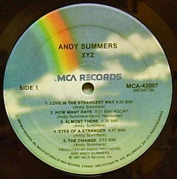 Andy Summers - XYZ (1987), Vinyl-rip, lossless, flac 24/96, 16/44